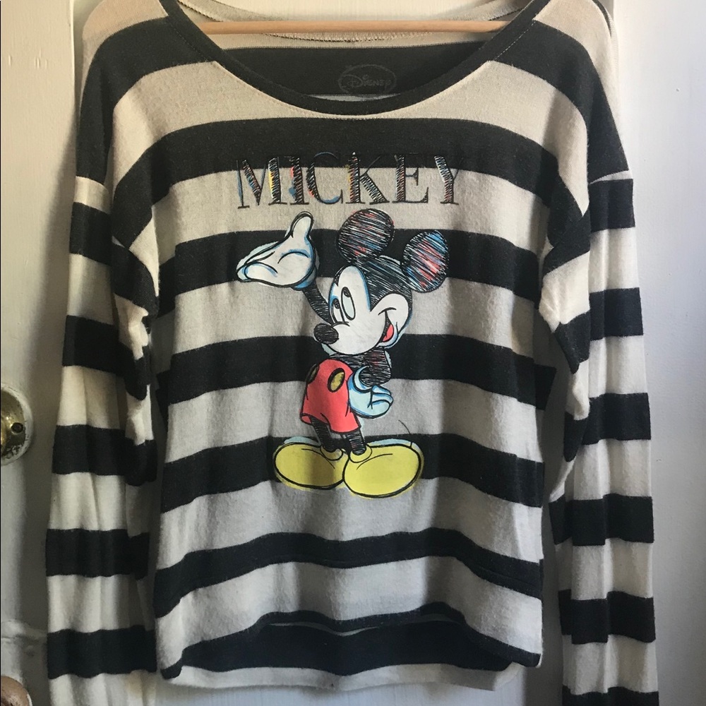 Mickey Mouse Black & White striped sweatshirt